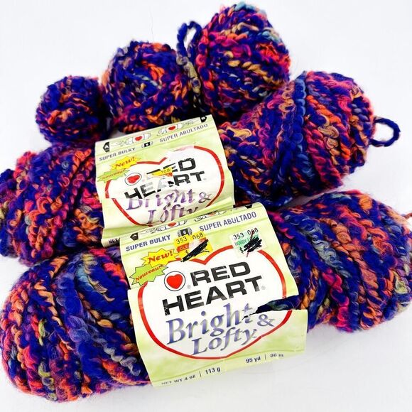 Red Heart Bright and Lofty Yarn Boucle Bulky Total GRAPE CRUSH Purple - Picture 1 of 8